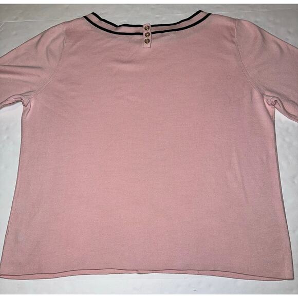 Talbots Plus Petites Sweater Woman’s Size 2Xp Pink Pearl Button Back 3/4 Sleeve - Picture 4 of 6